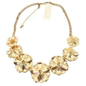 Vintage Vendome Gold Floral Necklace | 1980s Statement Jewelry | Glam Party Look